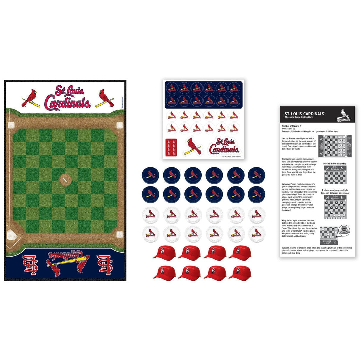 St. Louis Cardinals Checkers Board Game