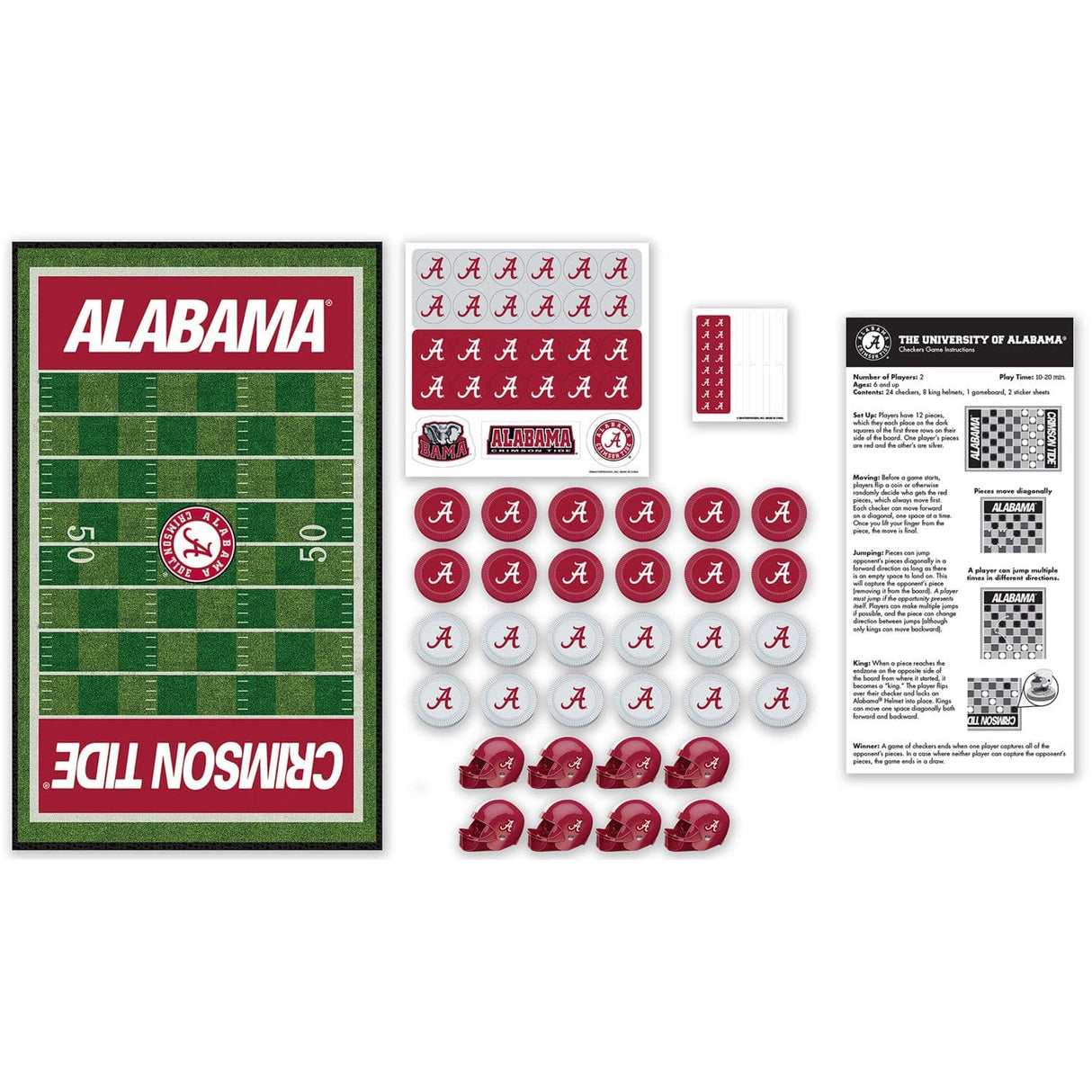 Alabama Crimson Tide Checkers Board Game