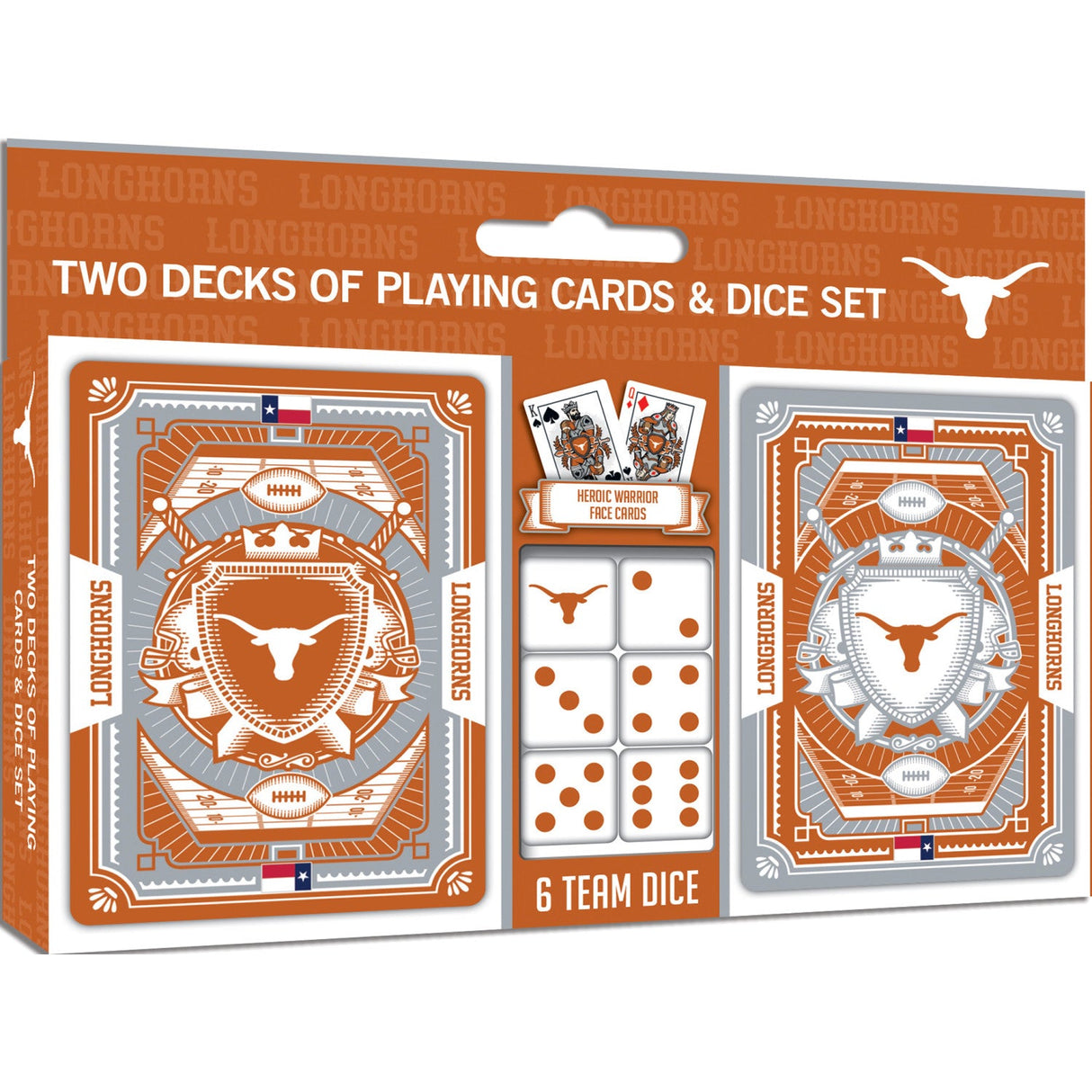 Texas Longhorns - 2-Pack Playing Cards & Dice Set