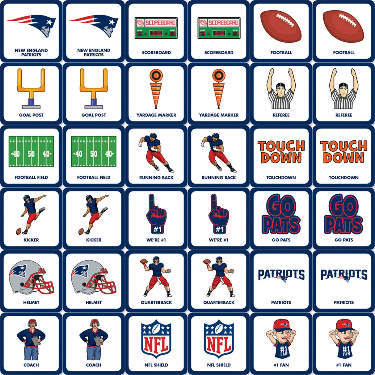 New England Patriots Matching Game