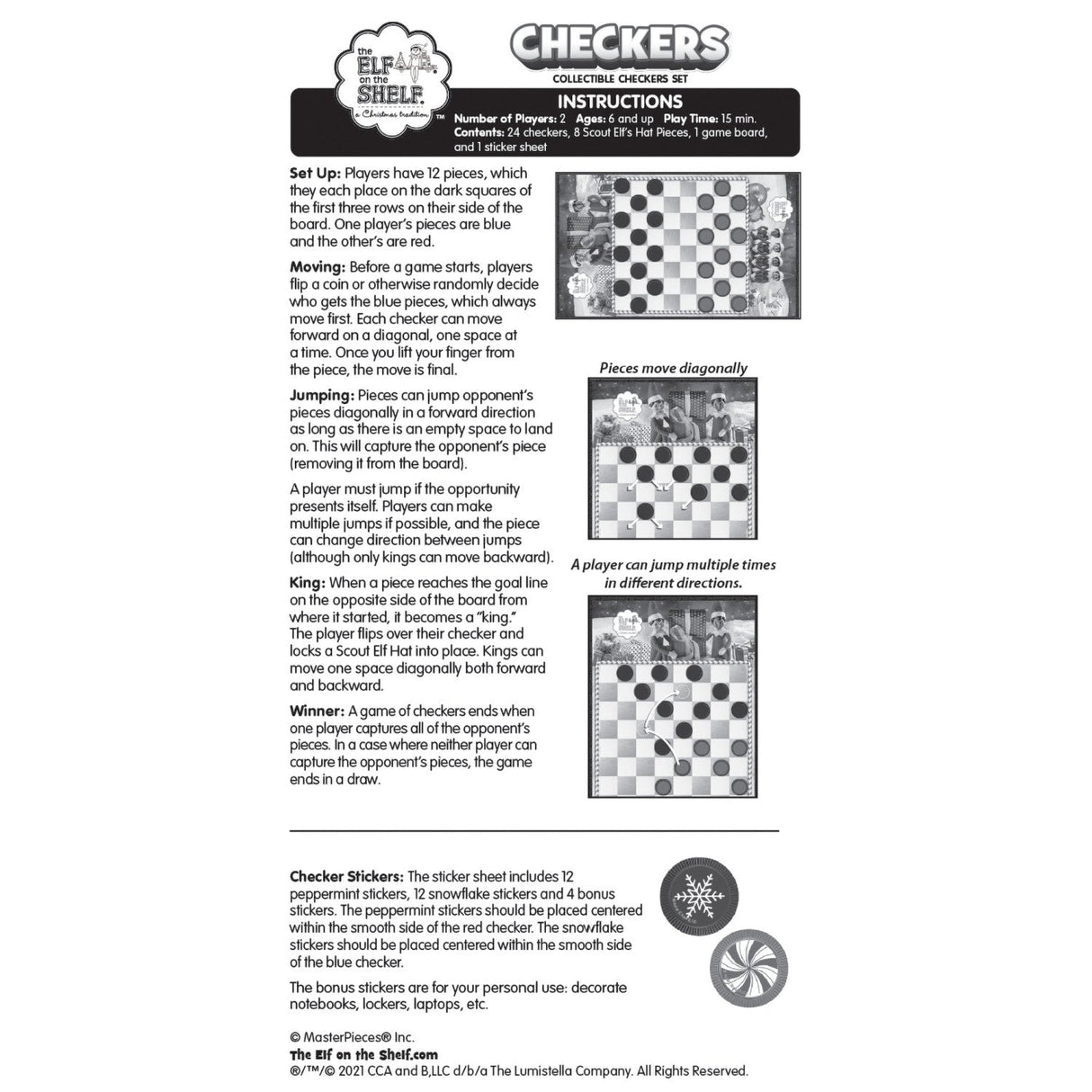 Elf on the Shelf Checkers Board Game