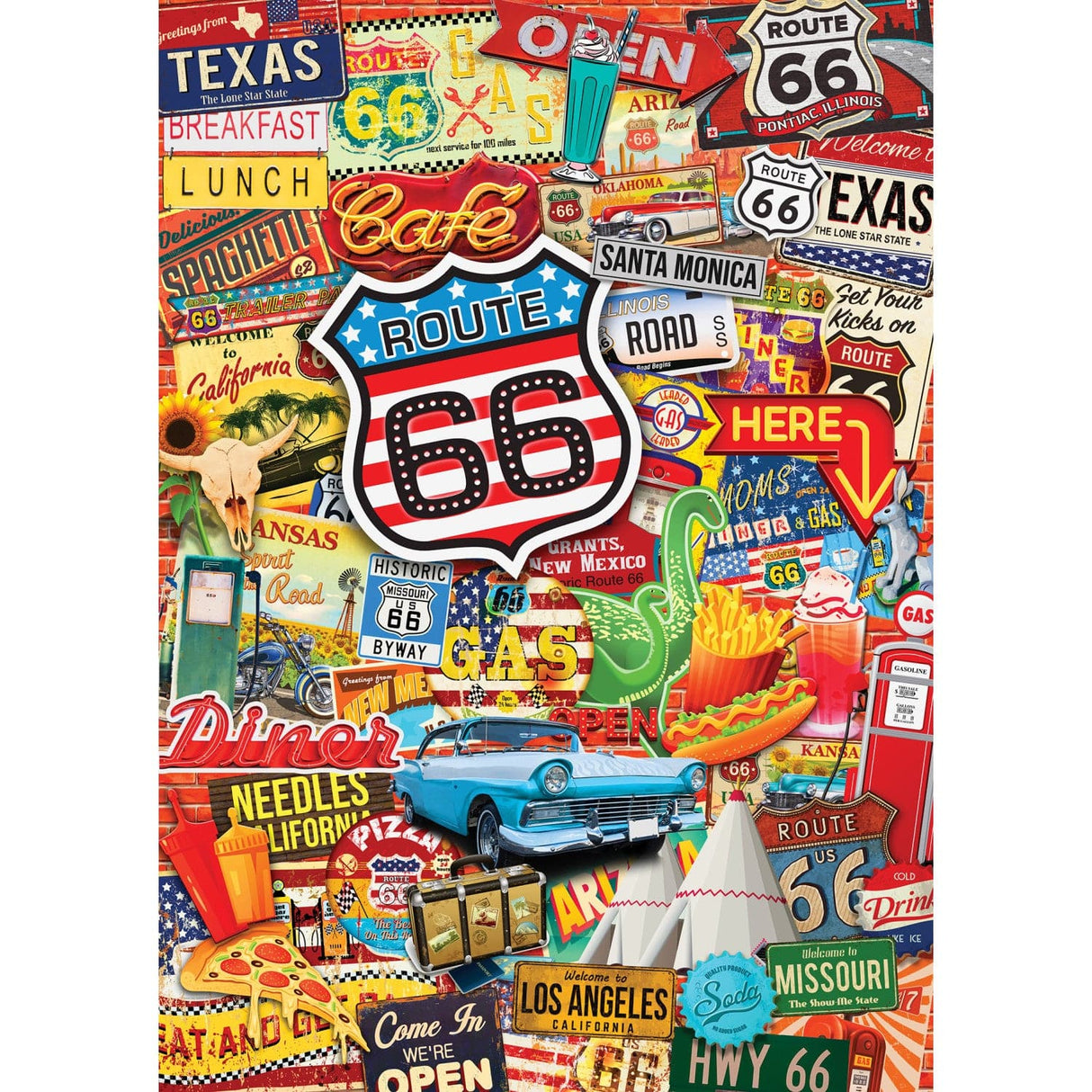 World's Smallest - Route 66 1000 Piece Jigsaw Puzzle