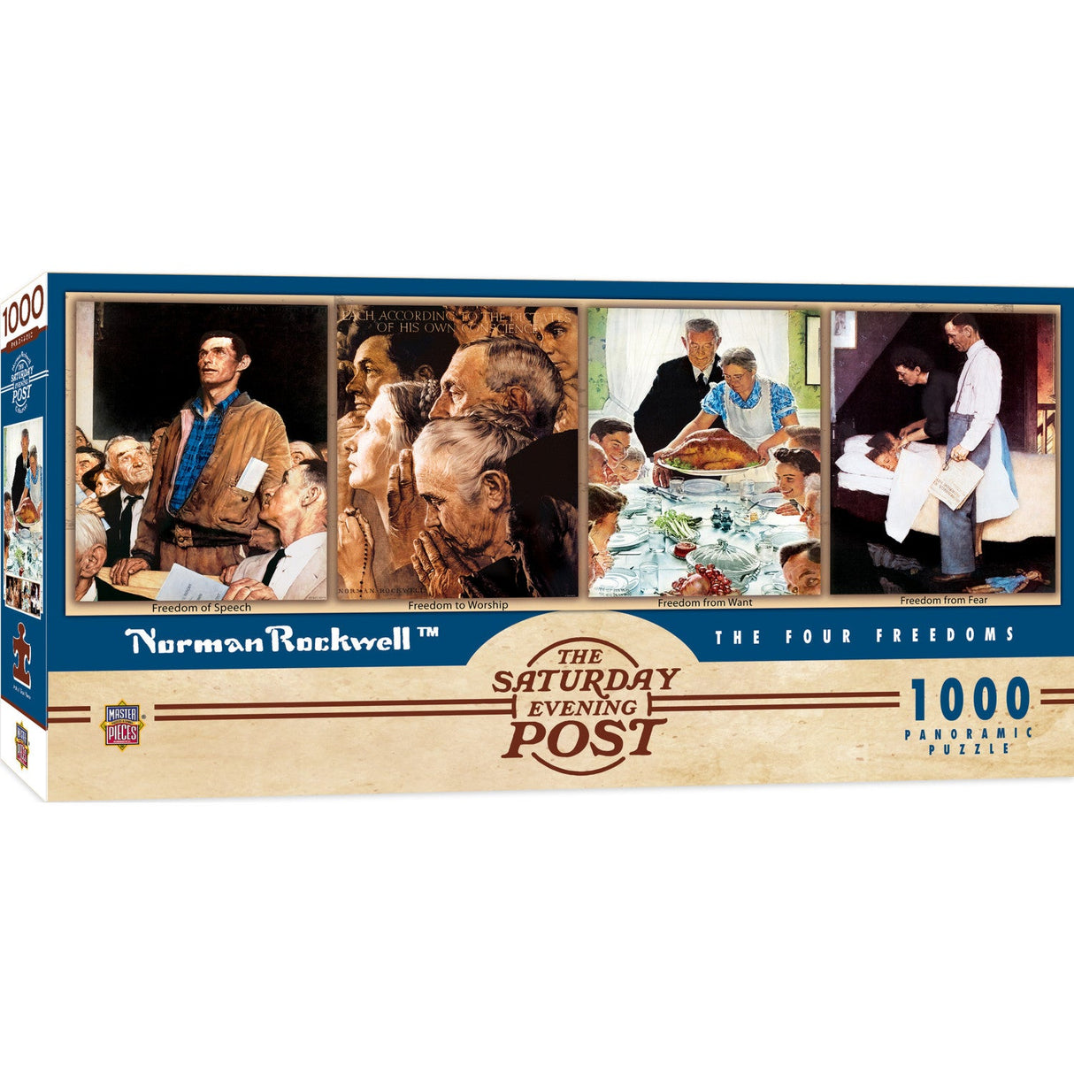 Saturday Evening Post - The Four Freedoms 1000 Piece Panoramic Jigsaw Puzzle