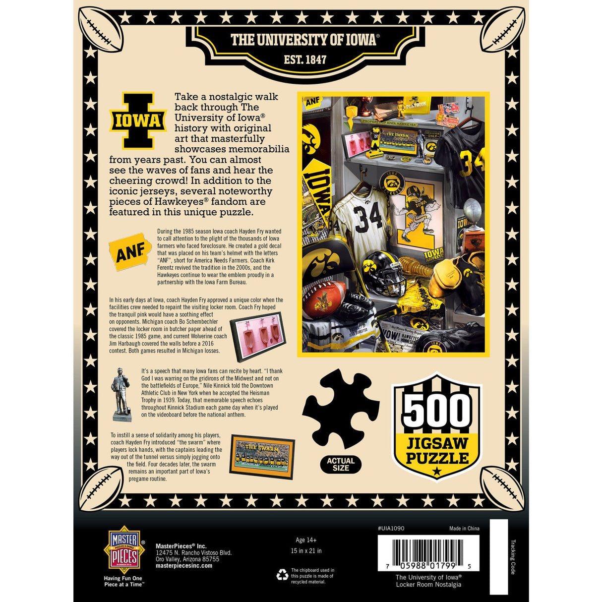 Iowa Hawkeyes - Locker Room 500 Piece Jigsaw Puzzle