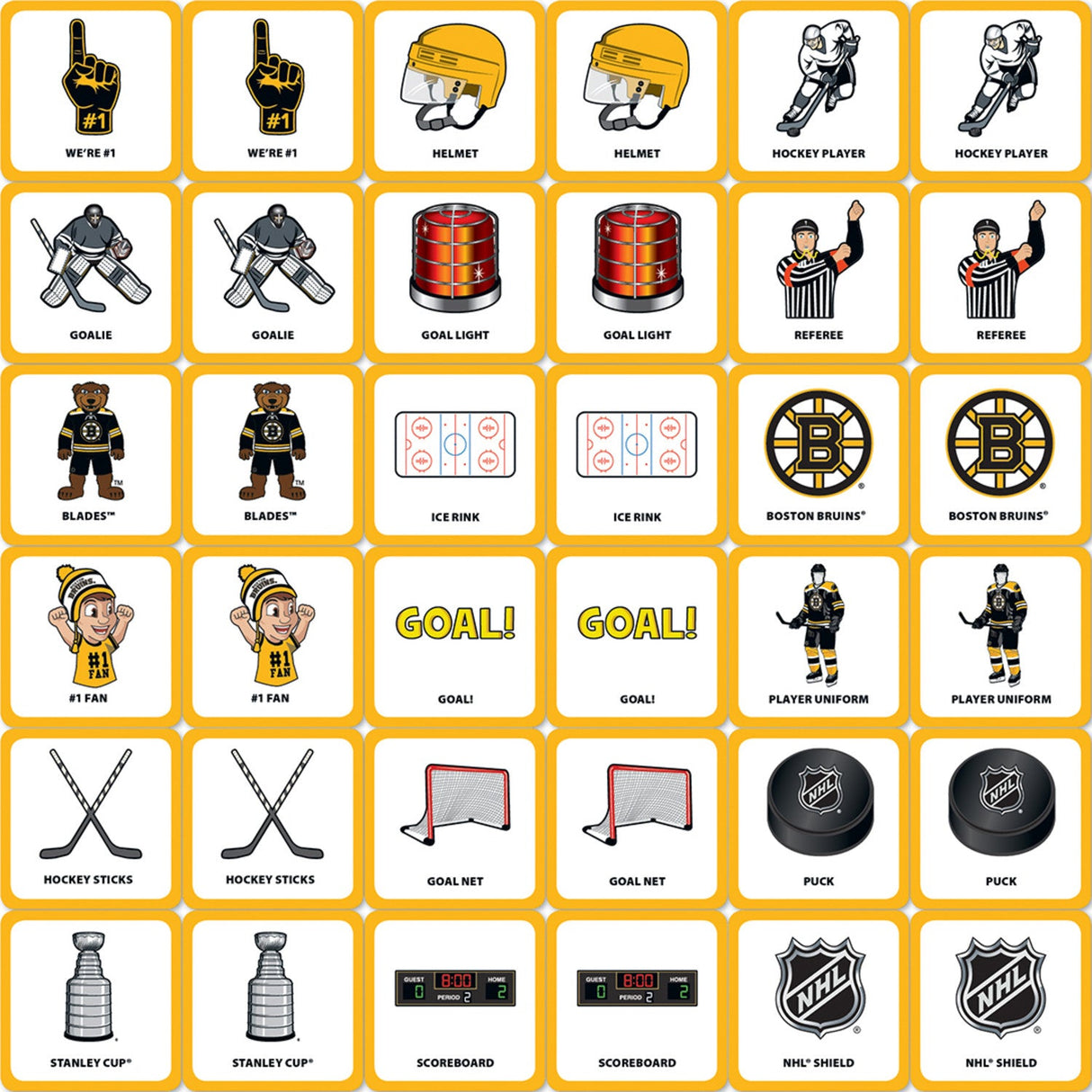 Boston Bruins Matching Game