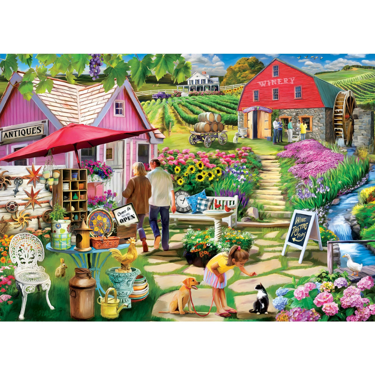 Country Escapes - Stone Mill Vineyards 500 Piece Jigsaw Puzzle