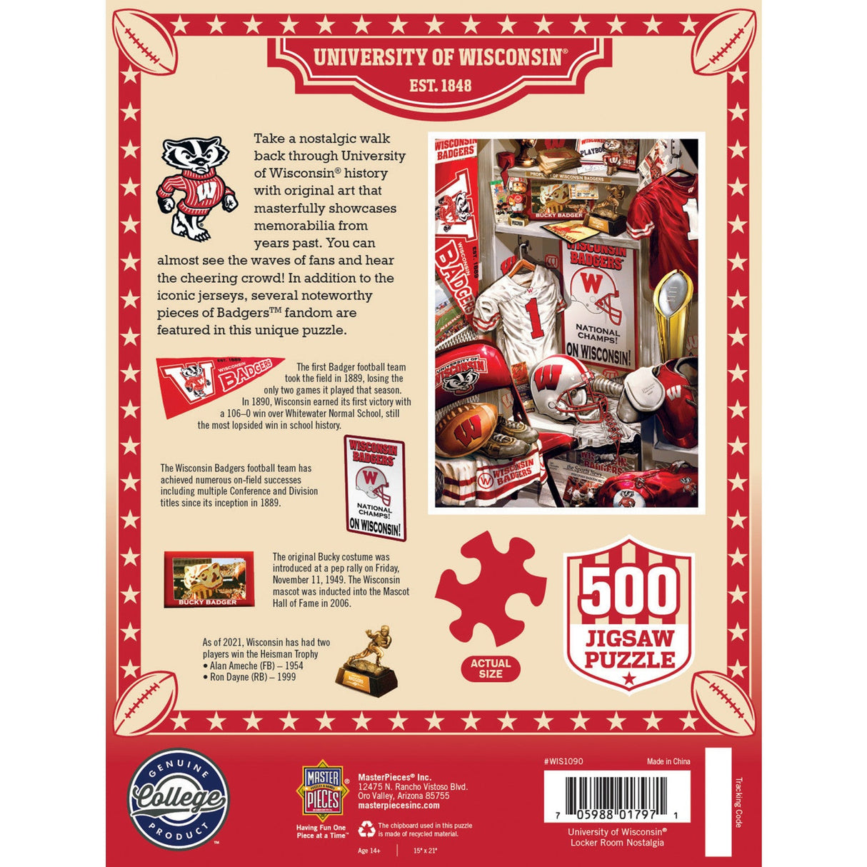 Wisconsin Badgers - Locker Room 500 Piece Jigsaw Puzzle