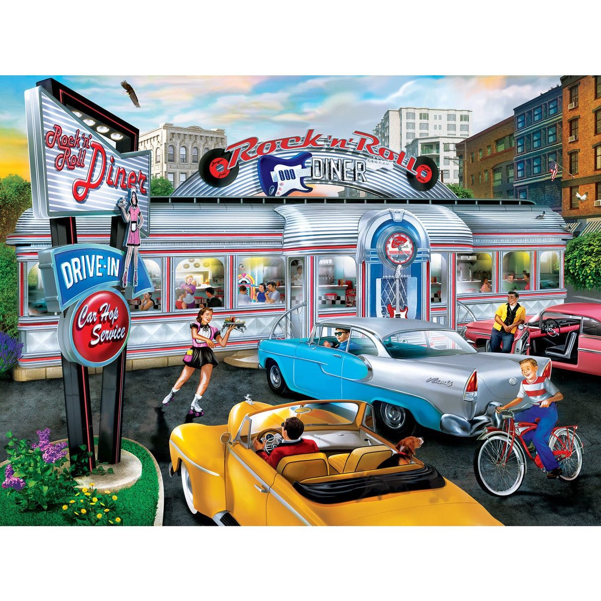 Drive-Ins, Diners & Dives - Rock & Rolla Diner 550 Piece Jigsaw Puzzle