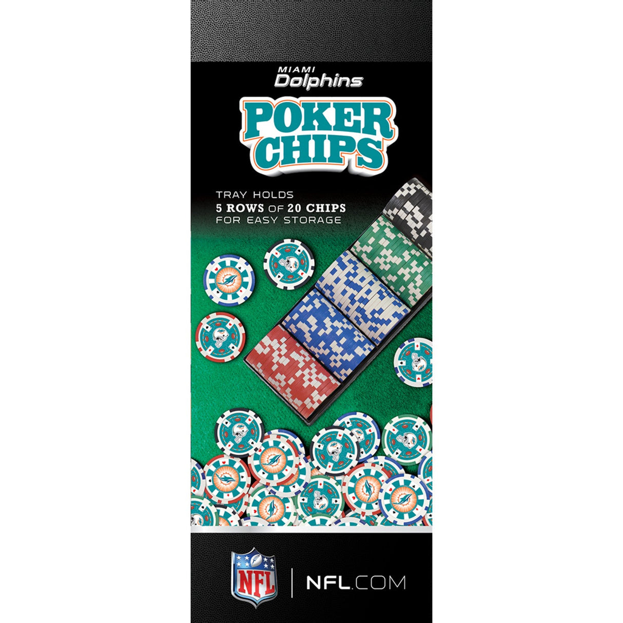 Miami Dolphins 100 Piece Poker Chips