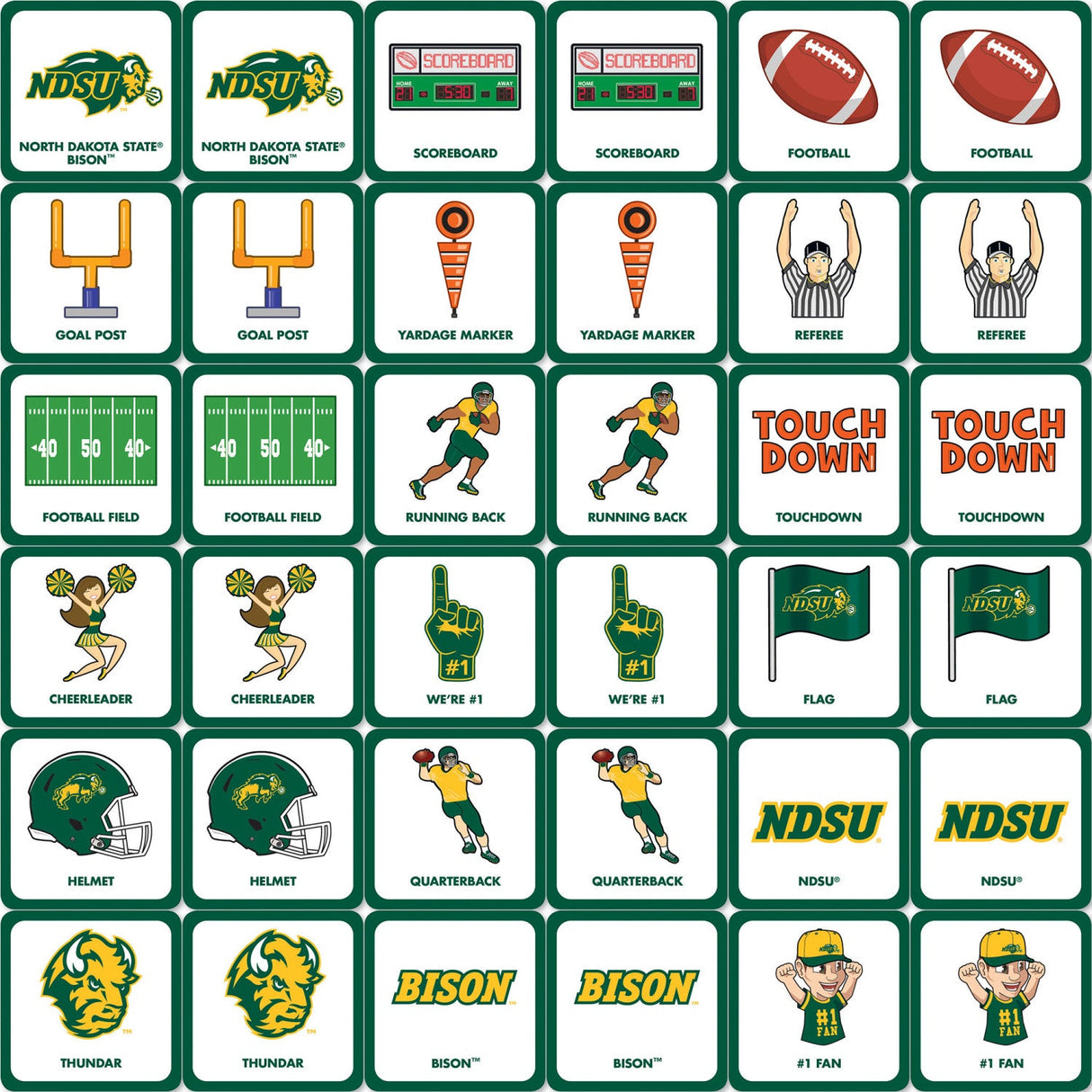 North Dakota State Bison Matching Game