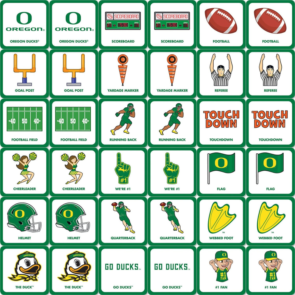 Oregon Ducks Matching Game