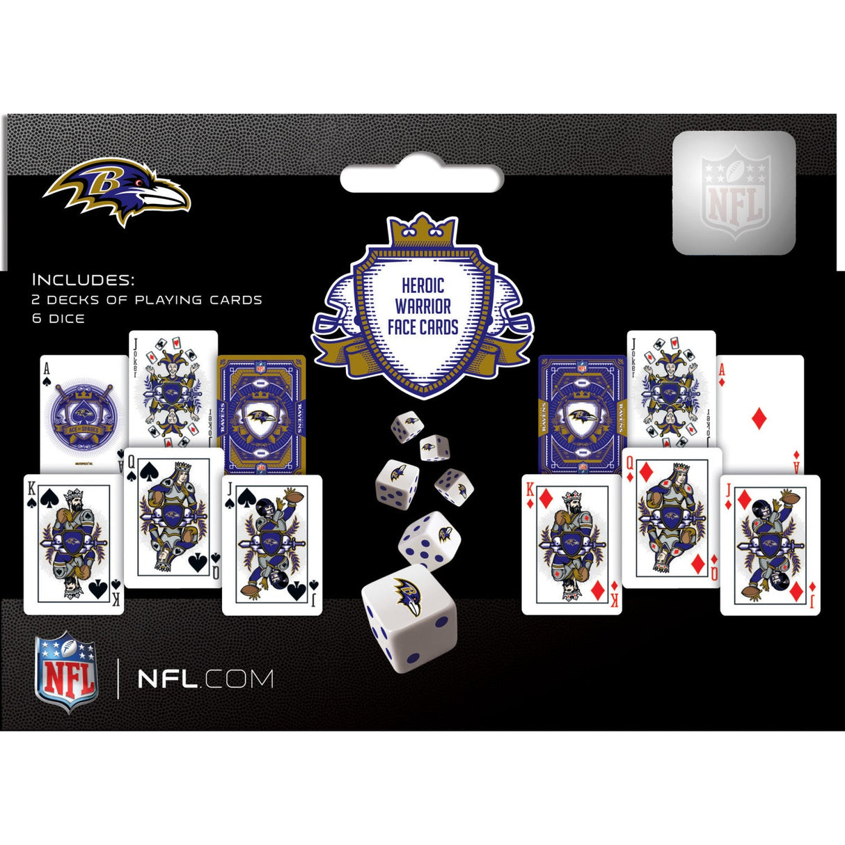 Baltimore Ravens - 2-Pack Playing Cards & Dice Set