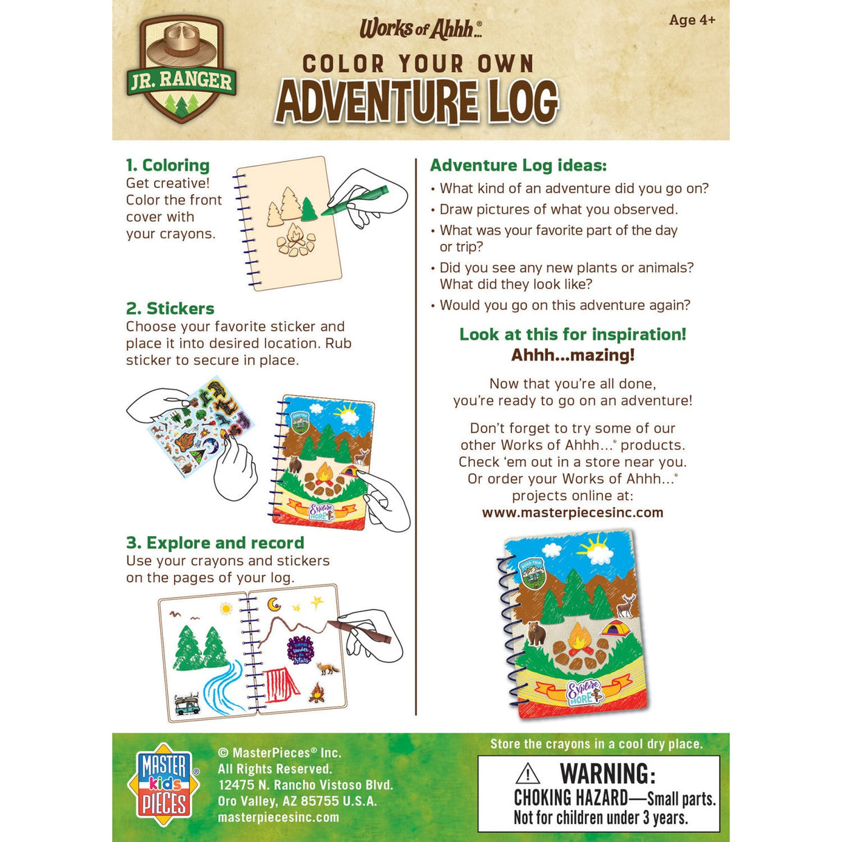 Jr. Ranger - Adventure Log Wood Craft & Paint Kit