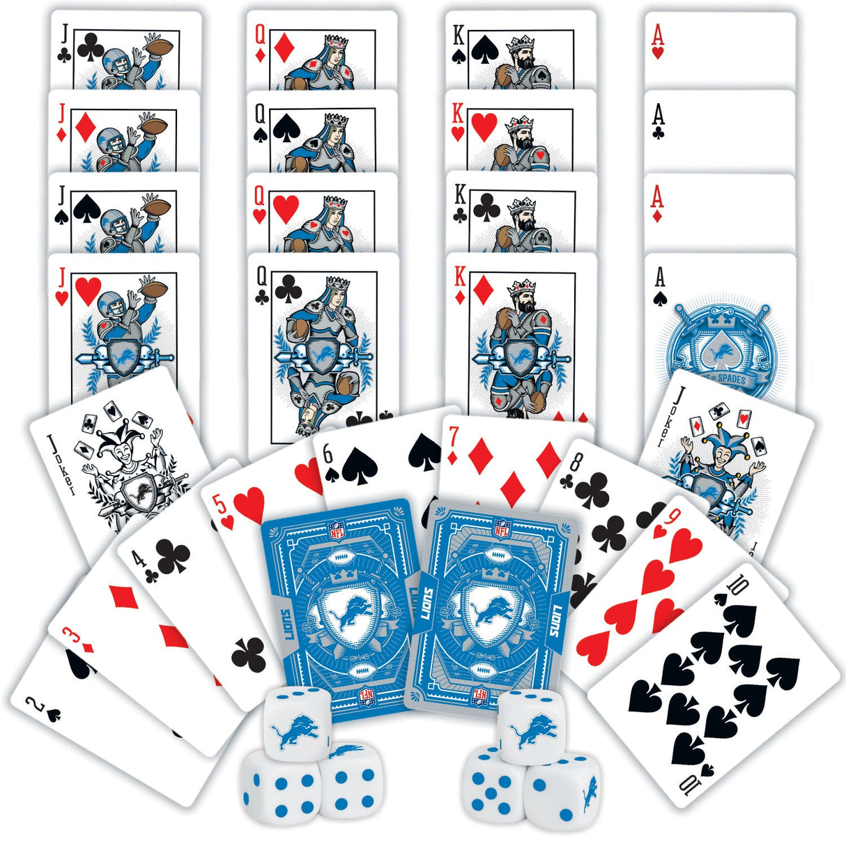 Detroit Lions - 2-Pack Playing Cards & Dice Set