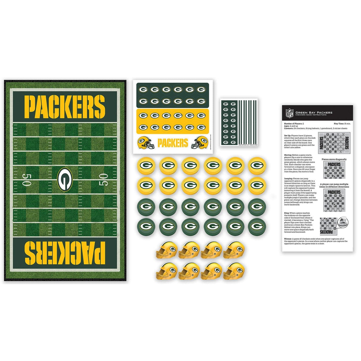 Green Bay Packers Checkers Board Game