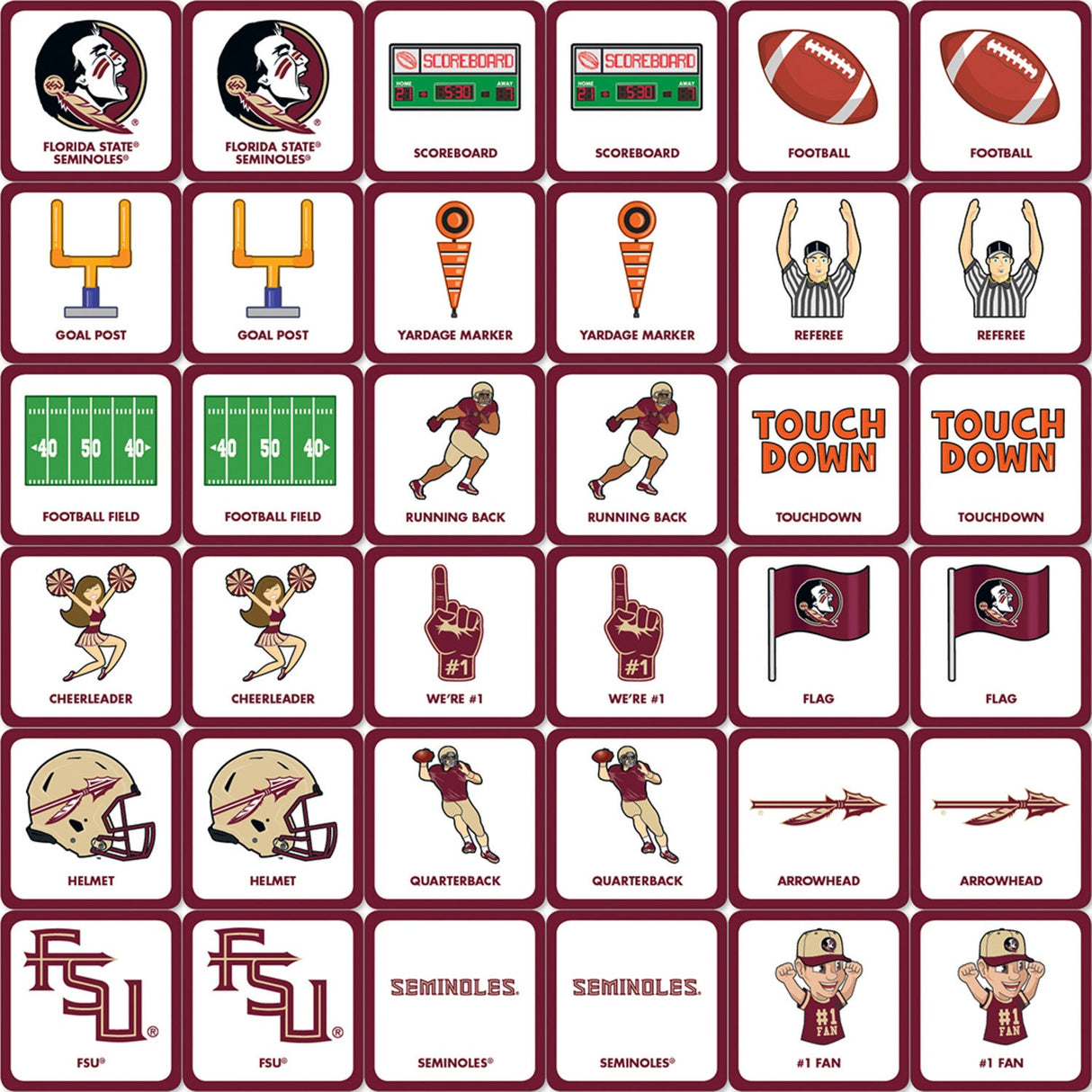 Florida State Seminoles Matching Game