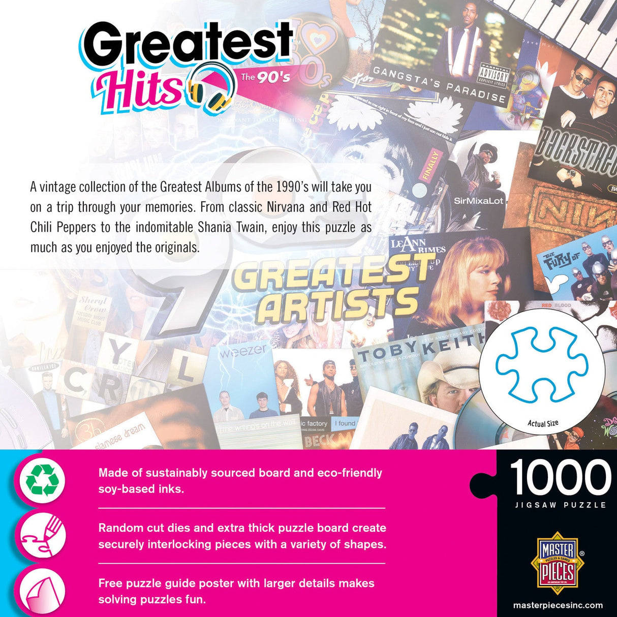 Greatest Hits - 90's Artists 1000 Piece Jigsaw Puzzle