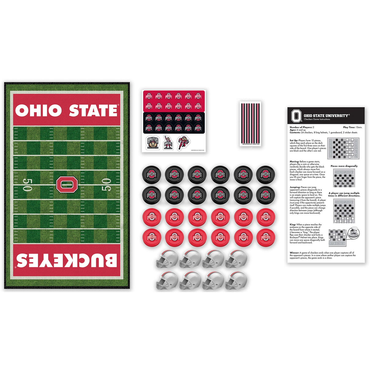 Ohio State Buckeyes Checkers Board Game