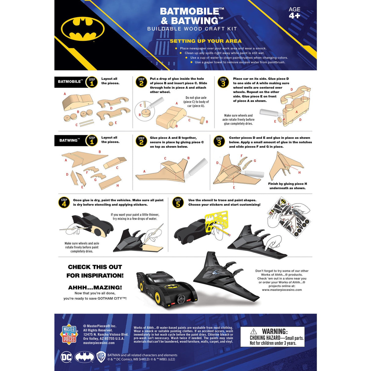 Batman - Batmobile & Batwing Wood Craft Kit