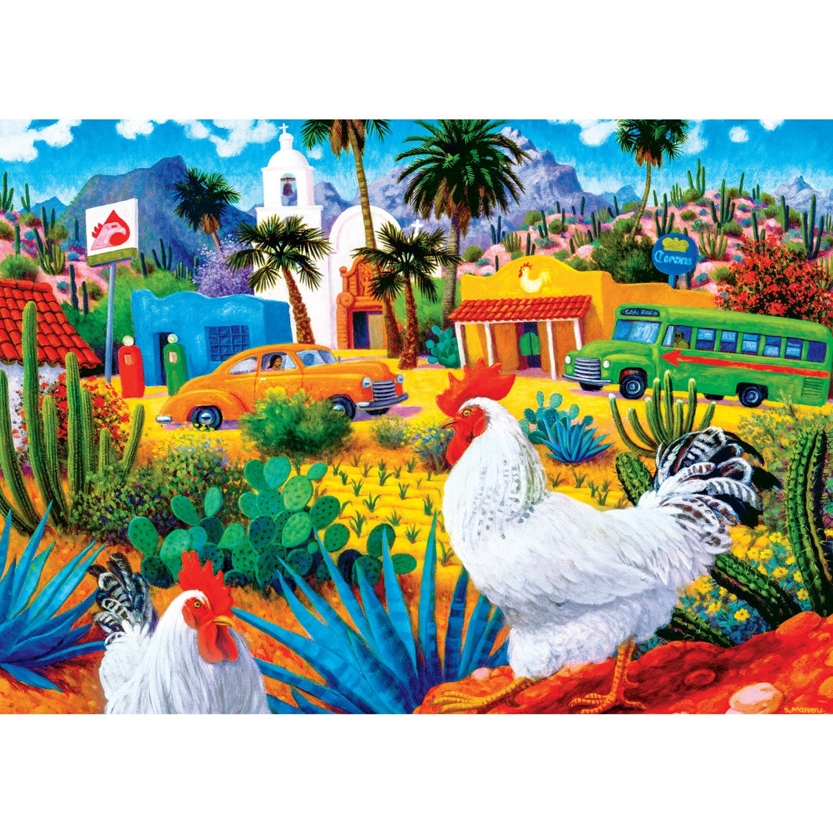 Roadsides of the Southwest - Gallos Blancos 500 Piece Jigsaw Puzzle