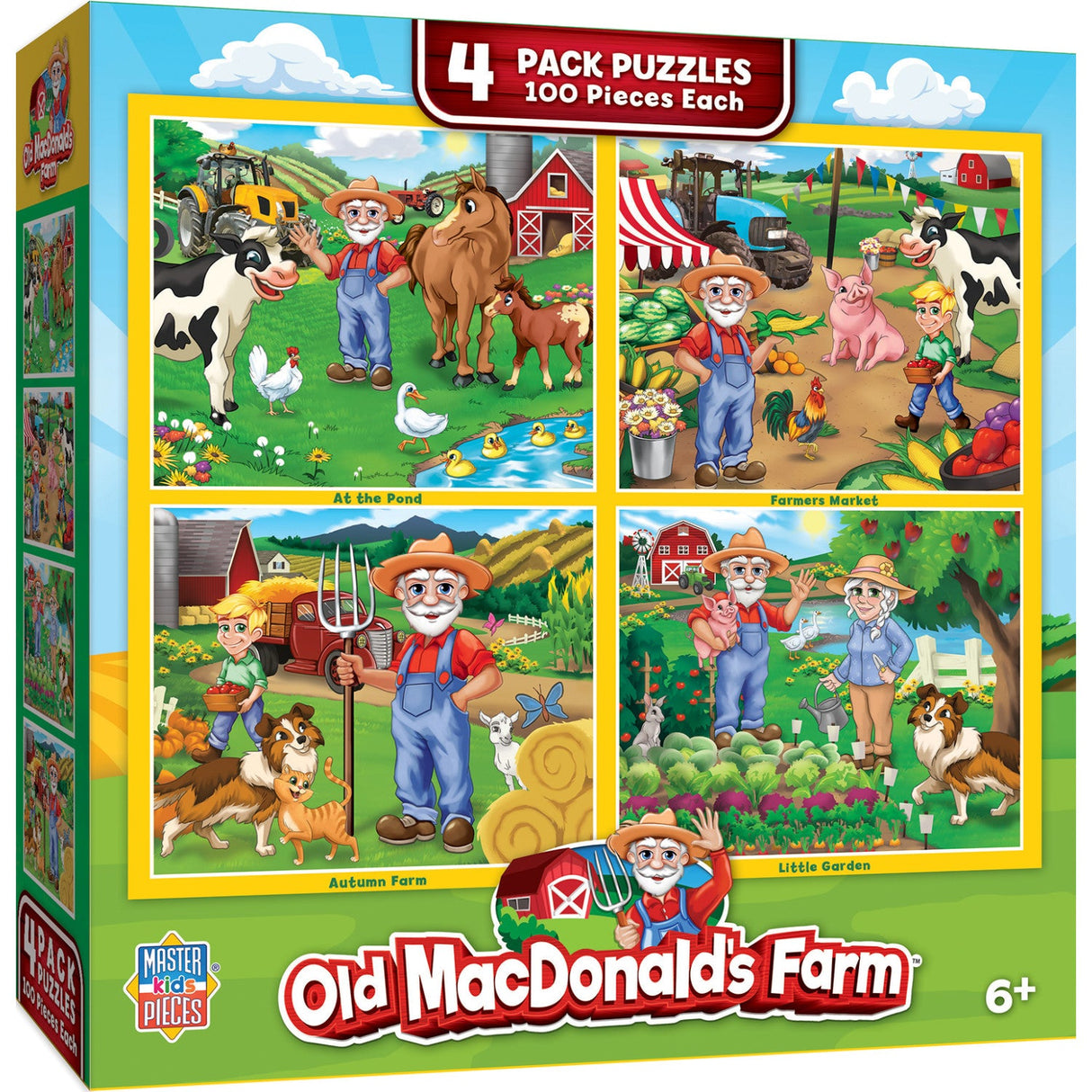 Old MacDonald's Farm 100 Piece Jigsaw Puzzles 4-Pack