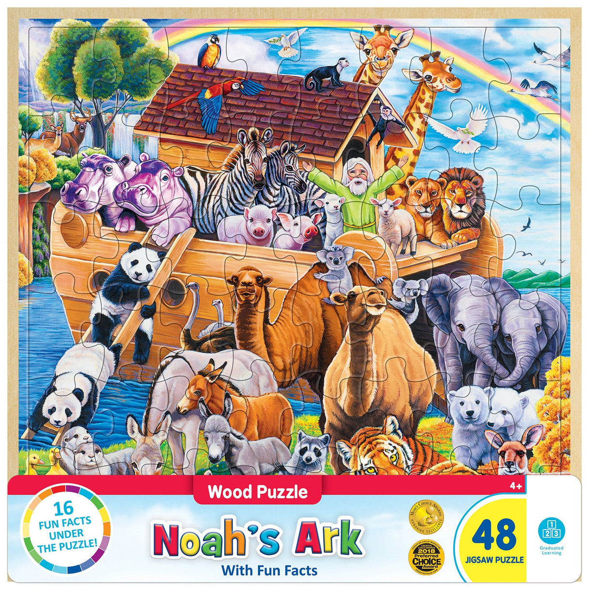 Wood Fun Facts - Noah's Ark 48 Piece Wood Jigsaw Puzzle