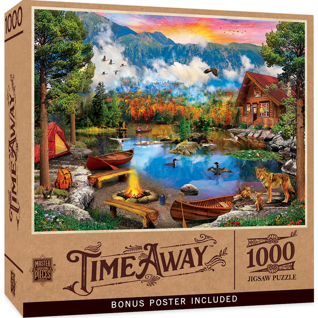 Time Away - Sunset Canoe 1000 Piece Jigsaw Puzzle