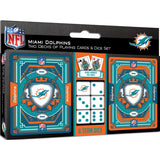 Miami Dolphins - 2-Pack Playing Cards & Dice Set