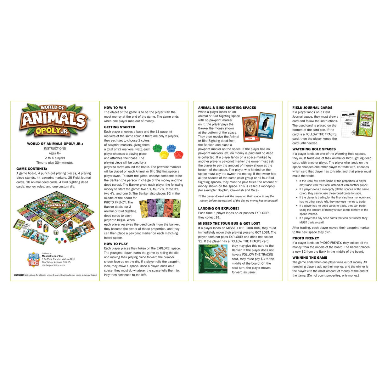 World of Animals Opoly Junior