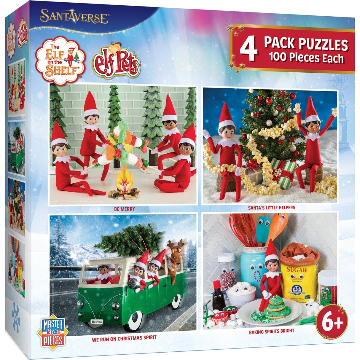 Elf on the Shelf 4-Pack 100 Piece Jigsaw Puzzles - V2