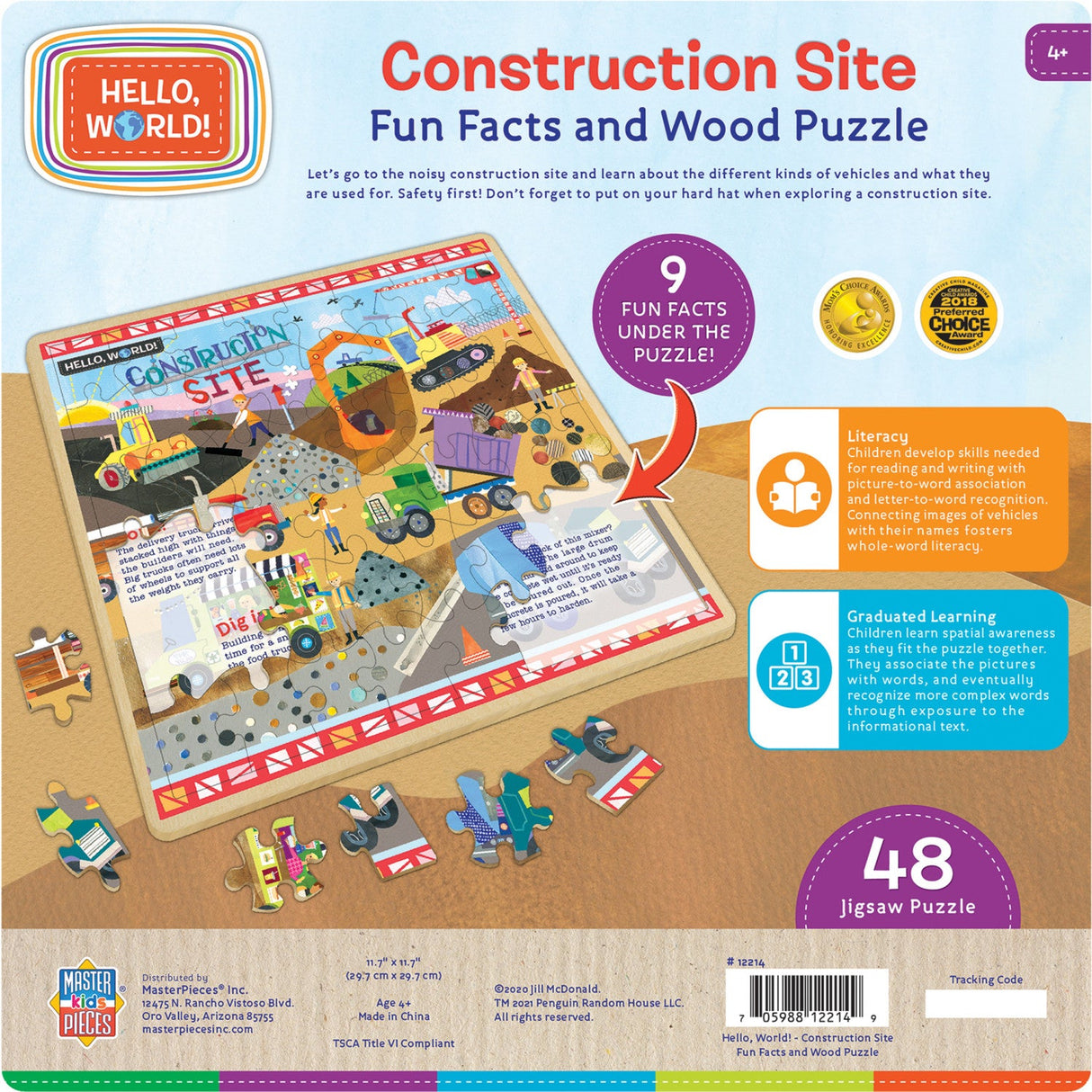 Hello, World! - Construction Site 48 Piece Wood Jigsaw Puzzle