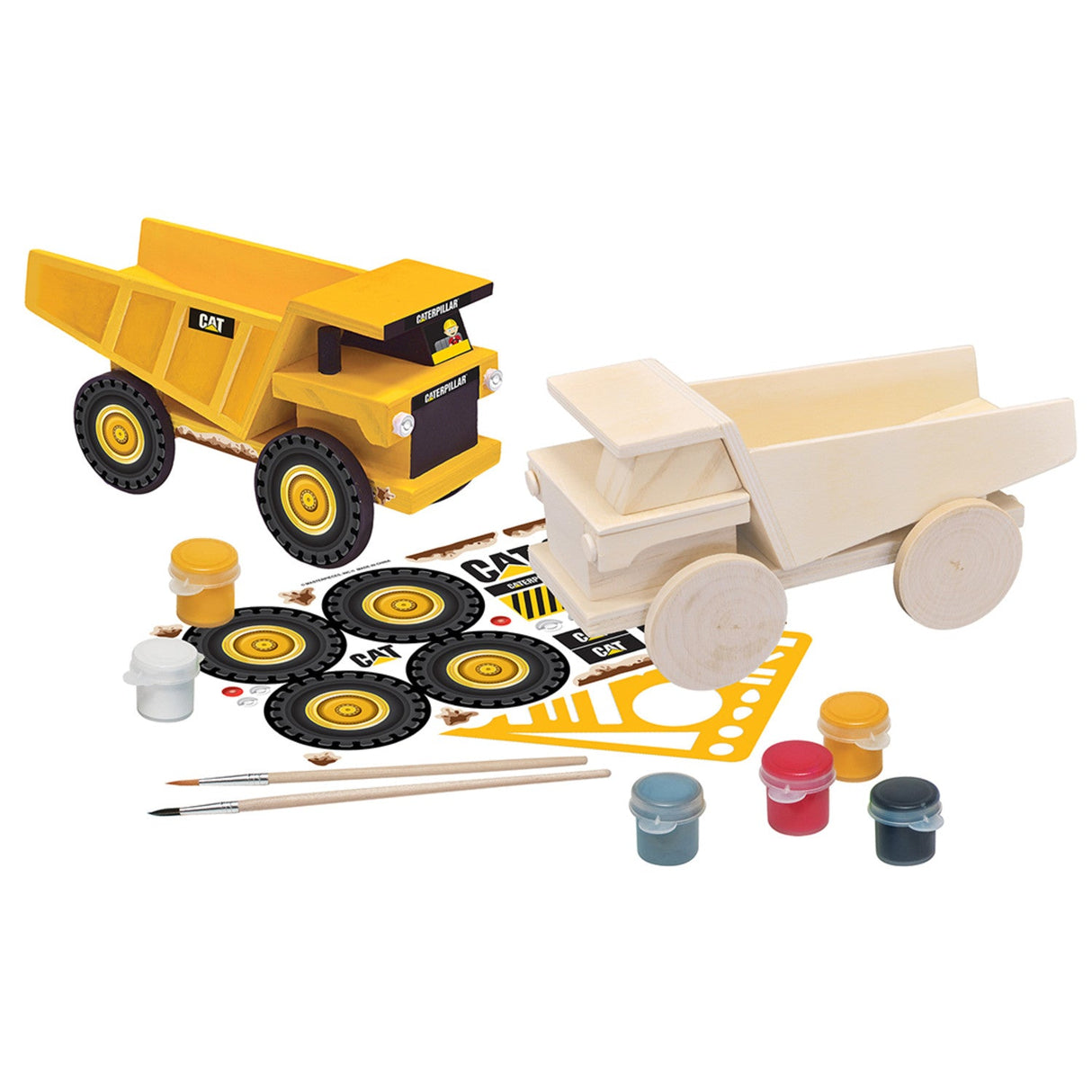 CAT - Caterpillar Dump Truck Wood Craft & Paint Kit