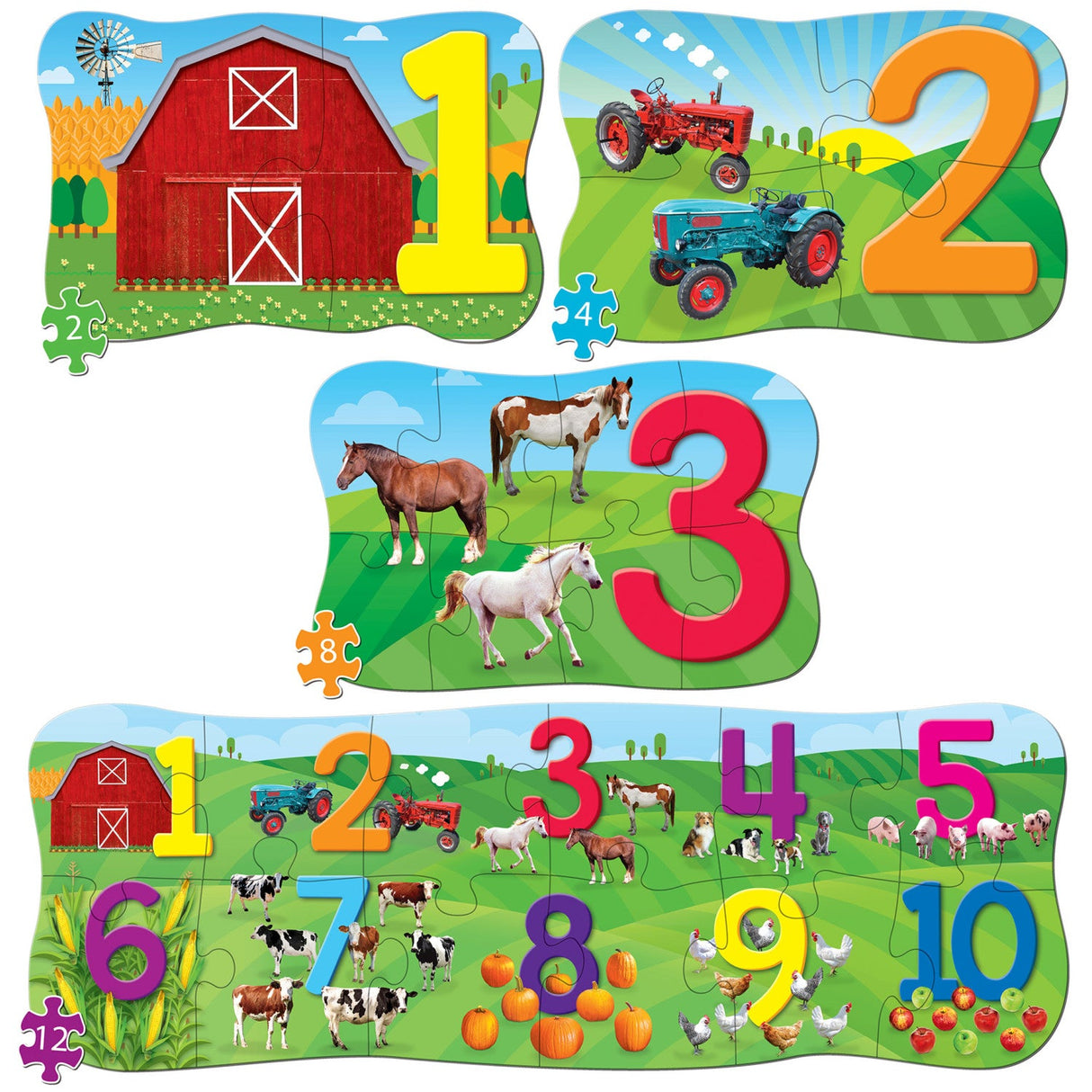 123's - Educational 4-Pack Jigsaw Puzzles