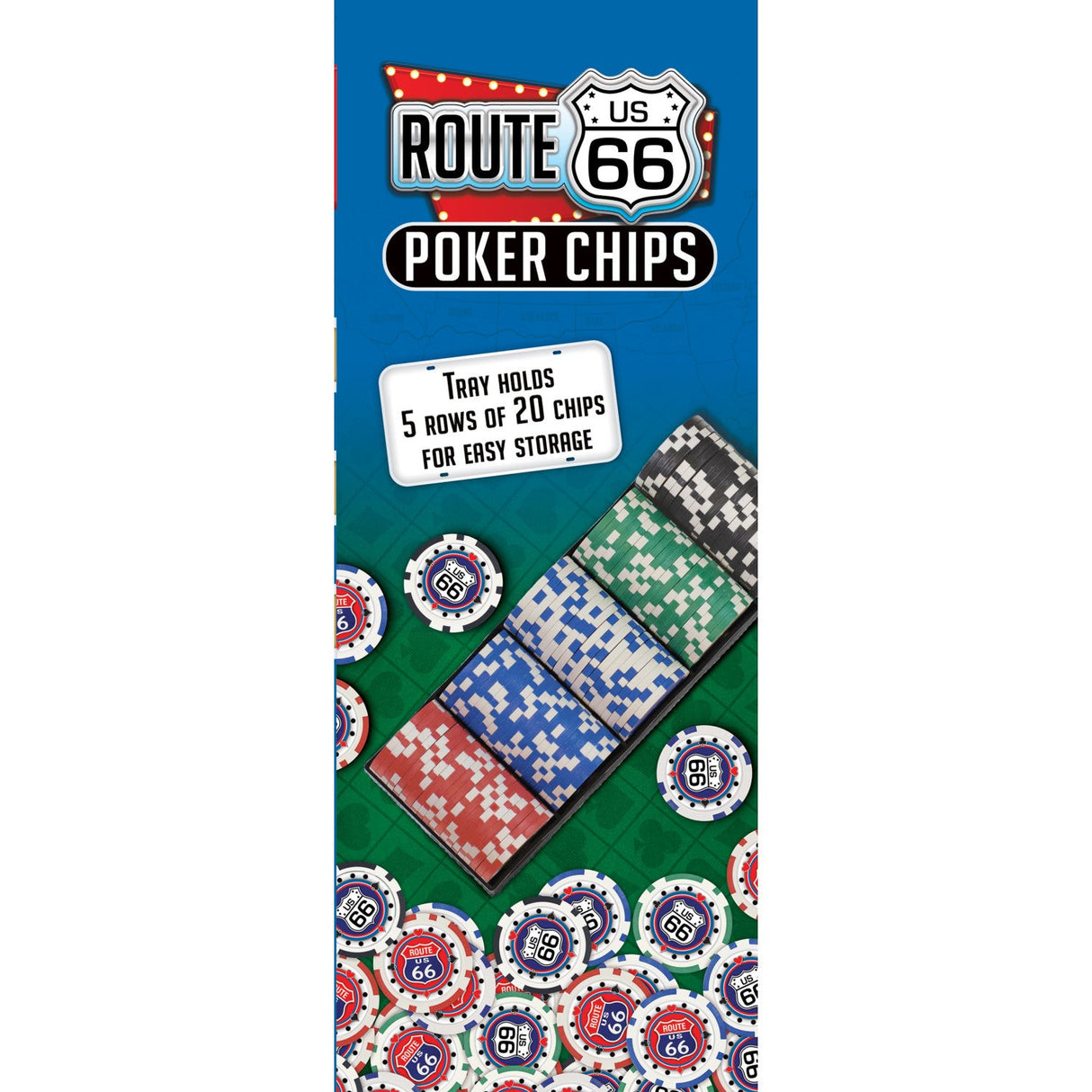 Route 66 100 Piece Poker Chips