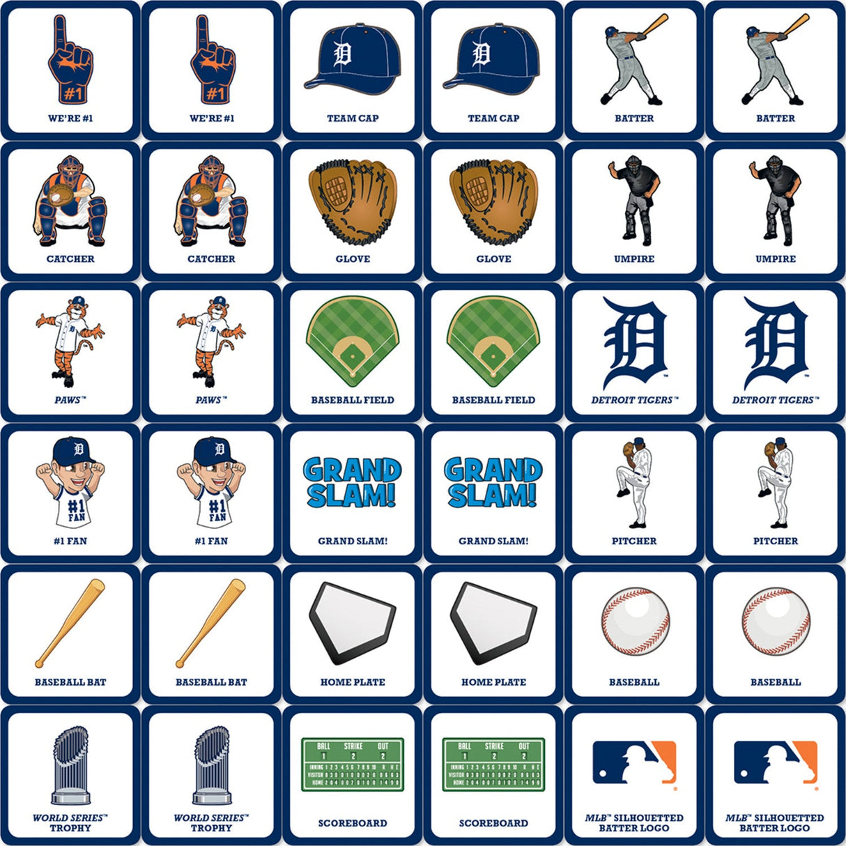 Detroit Tigers Matching Game