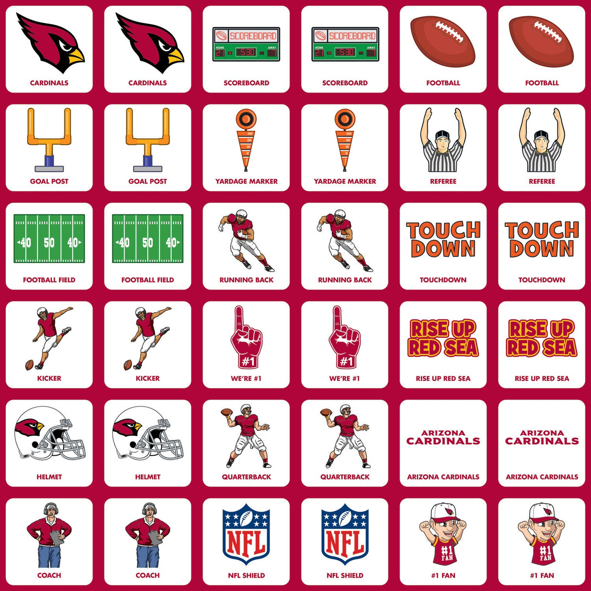 Arizona Cardinals Matching Game