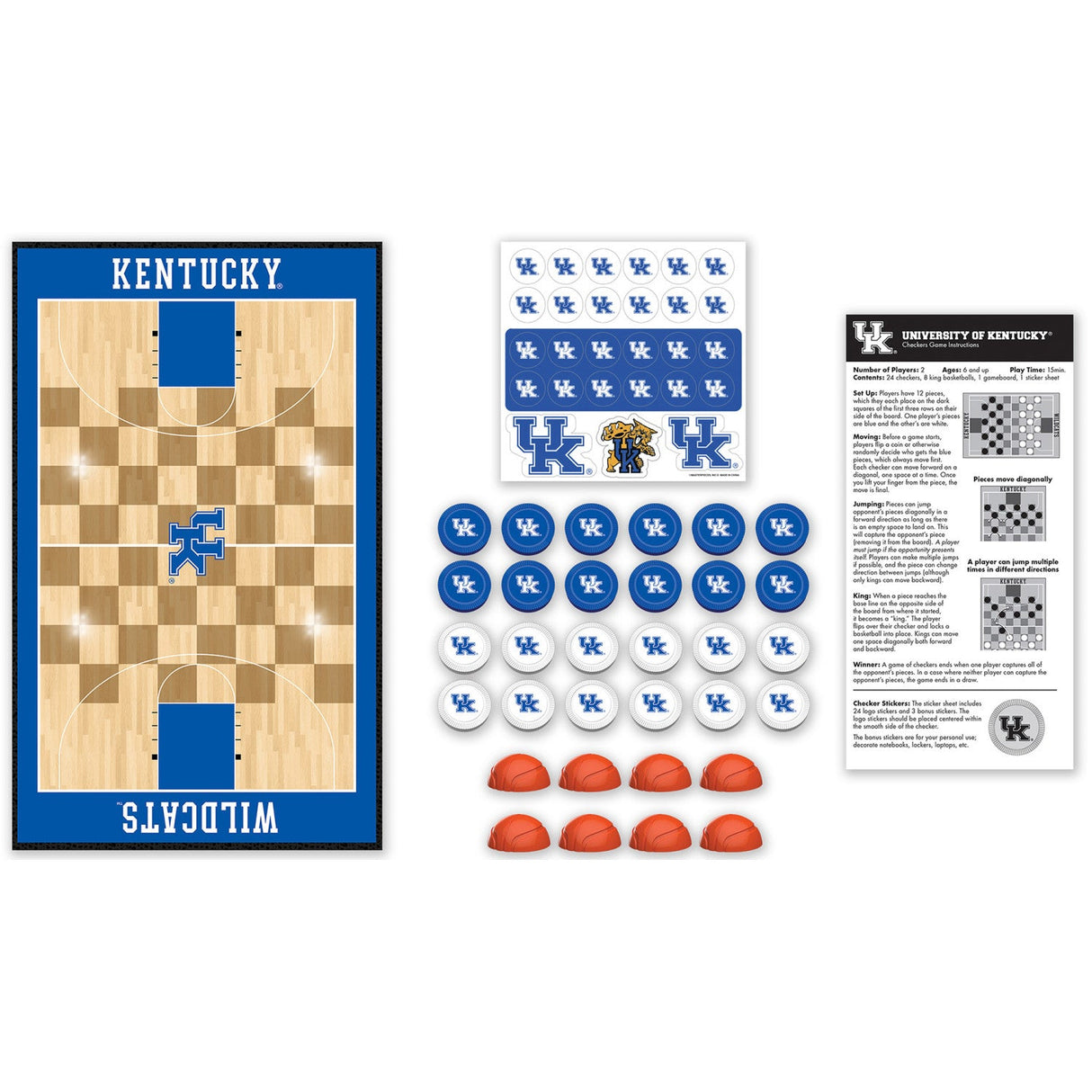 Kentucky Wildcats Checkers Board Game