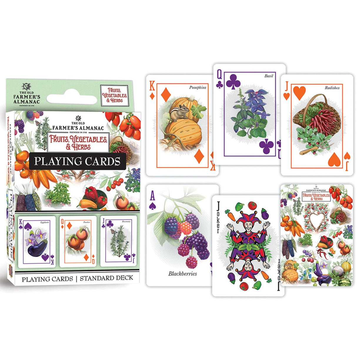 Farmer's Almanac - Fruits, Vegetables, & Herbs Playing Cards - 54 Card Deck