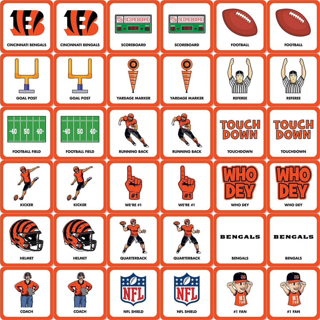 Cincinnati Bengals Matching Game