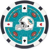 Miami Dolphins 100 Piece Poker Chips