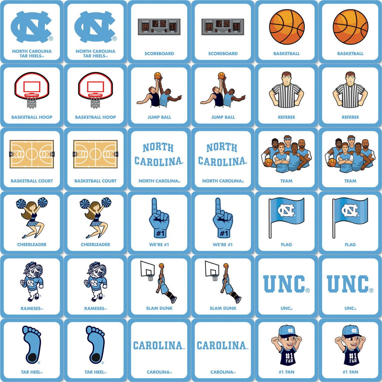 UNC Tar Heels Matching Game