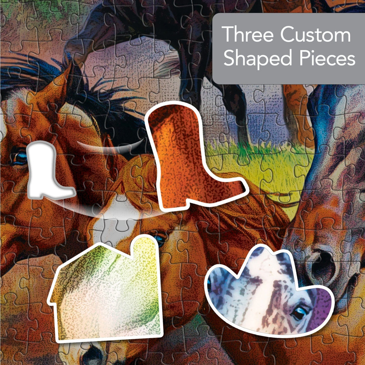 Contours - Horsing Around 1000 Piece Shaped Jigsaw Puzzle