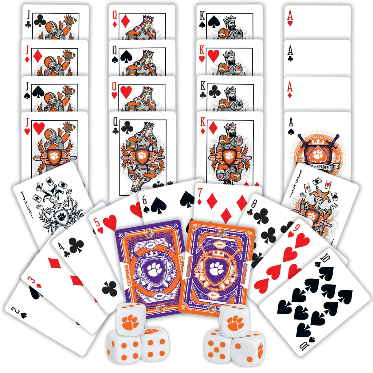 Clemson Tigers - 2-Pack Playing Cards & Dice Set