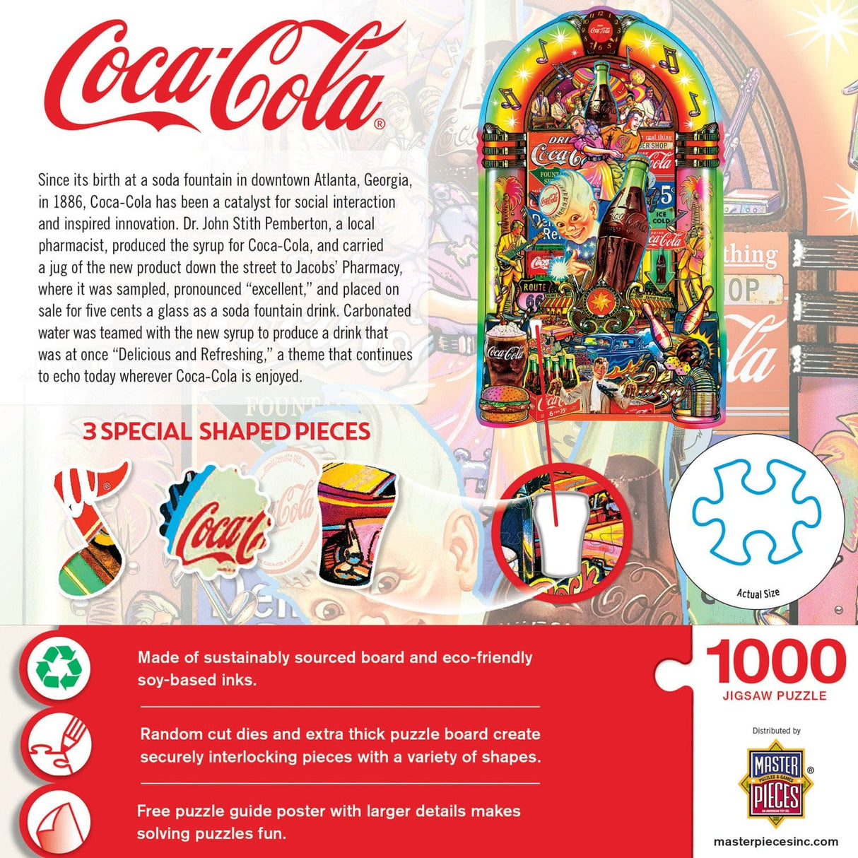 Coca-Cola Jukebox 1000 Piece Shaped Jigsaw Puzzle