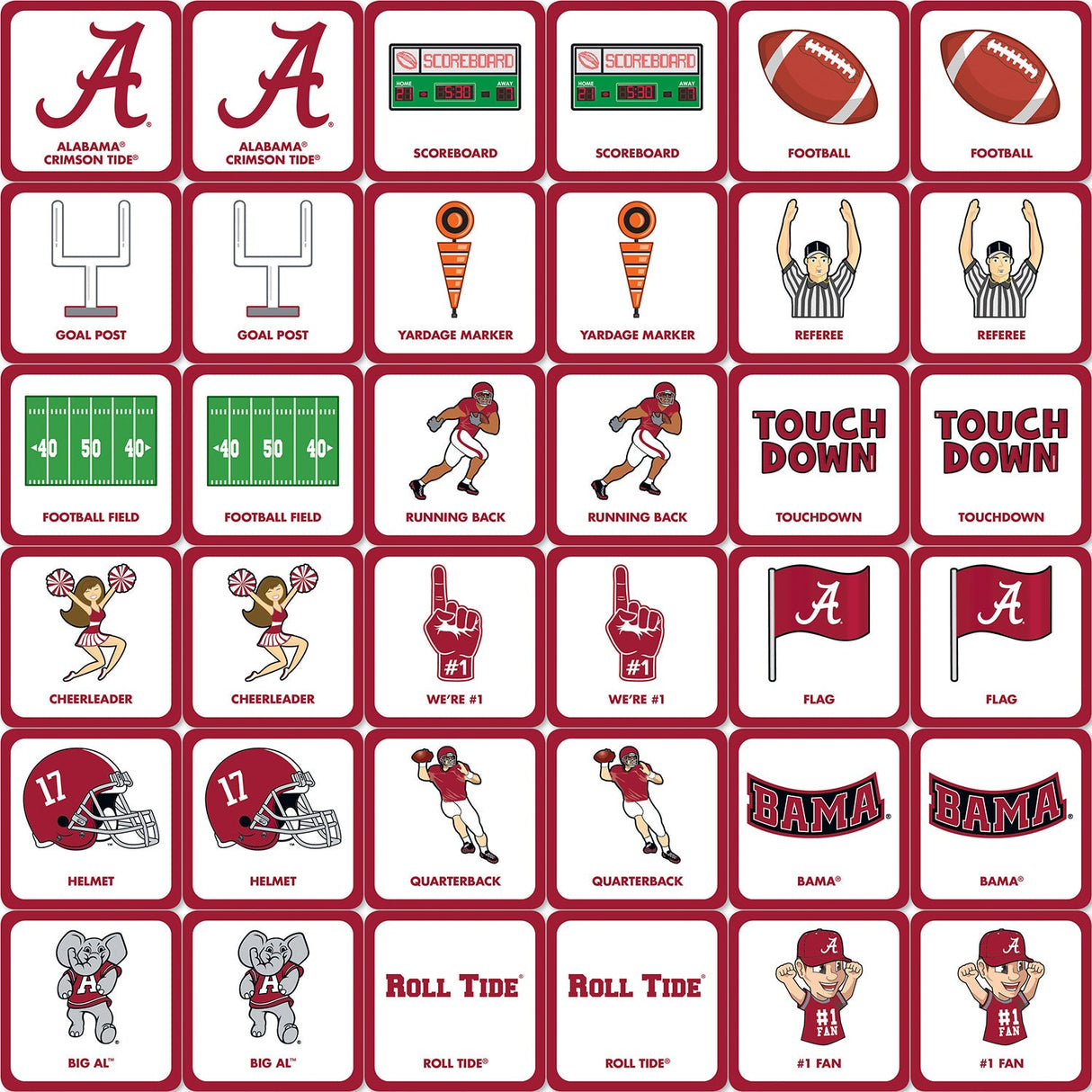 Alabama Crimson Tide Matching Game