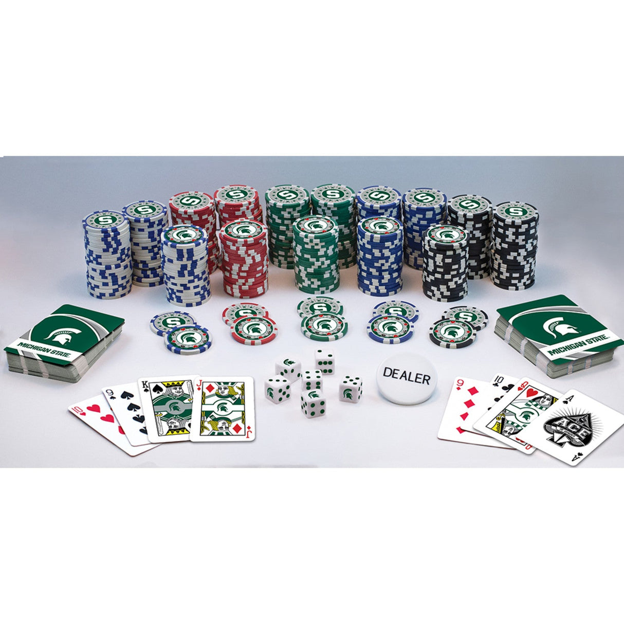 Michigan State Spartans 300 Piece Poker Set