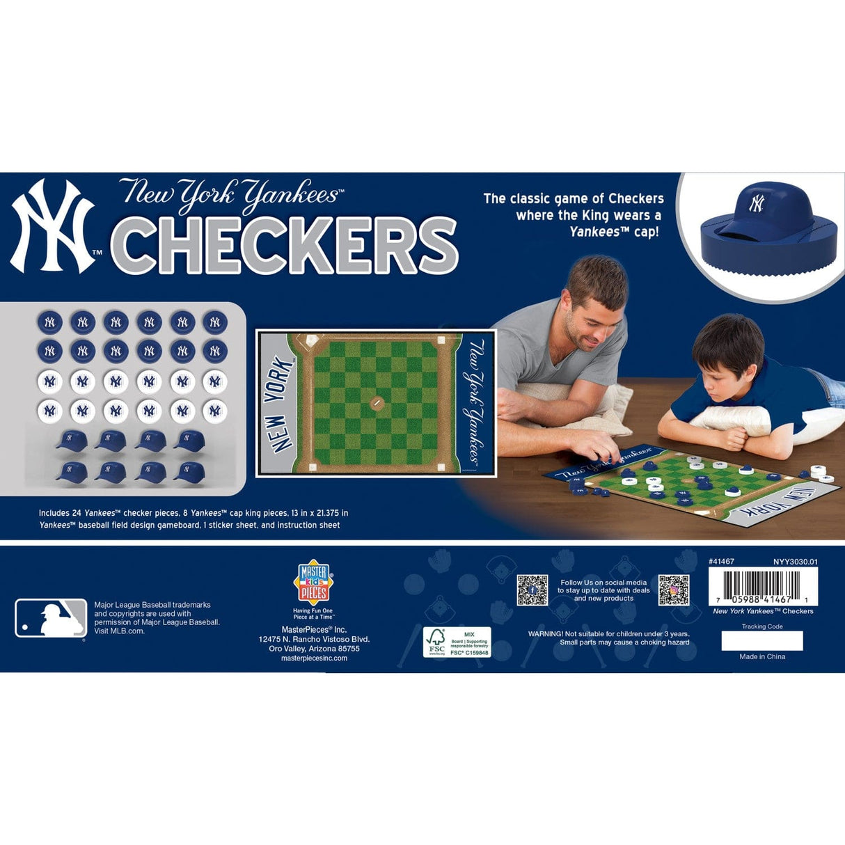 New York Yankees Checkers Board Game