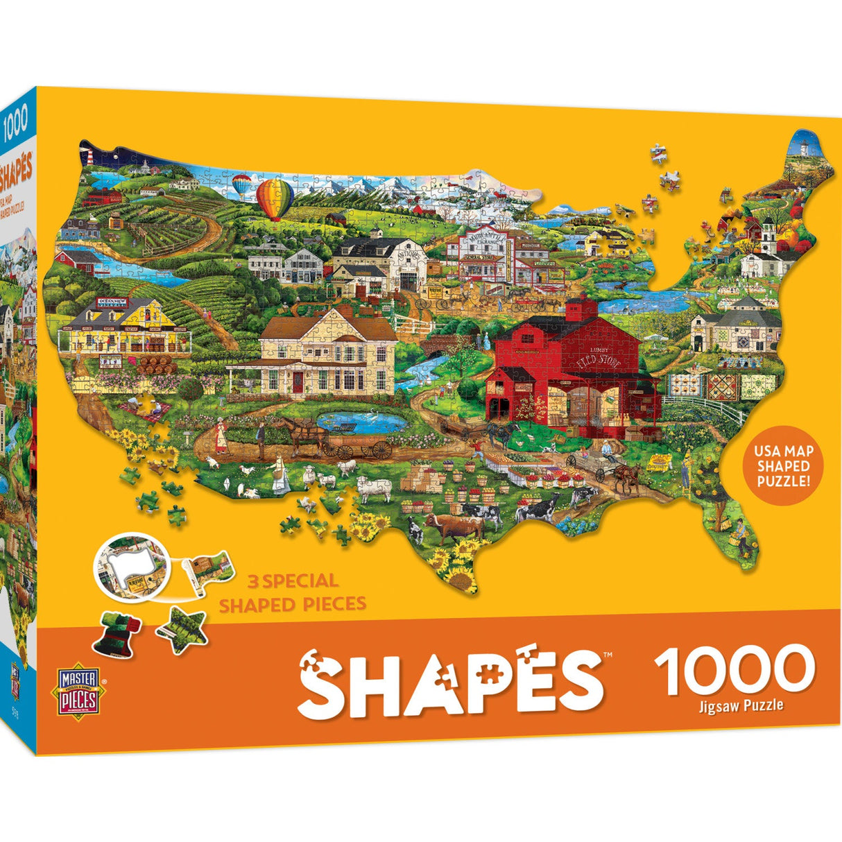 Contours - America the Beautiful 1000 Piece Shaped Jigsaw Puzzle