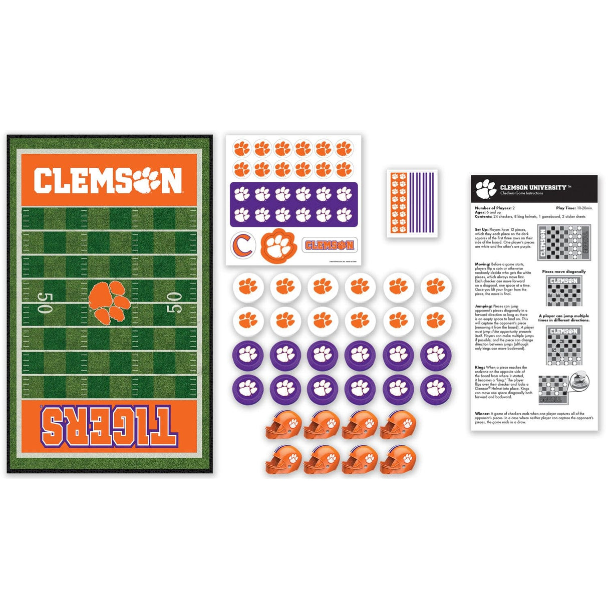 Clemson Tigers Checkers Board Game