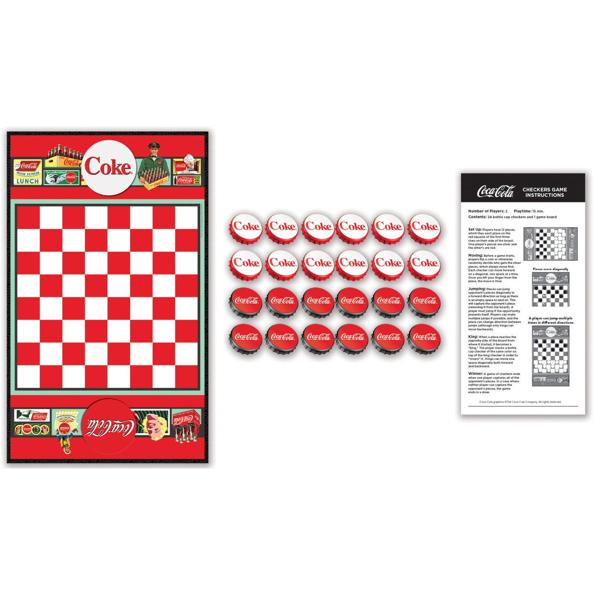 Coca-Cola Checkers Board Game